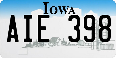 IA license plate AIE398