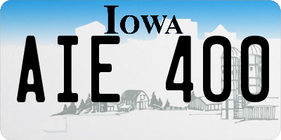 IA license plate AIE400