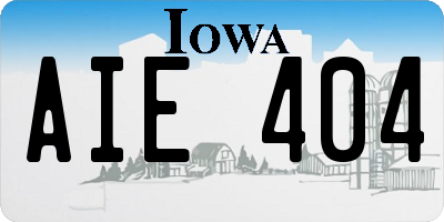 IA license plate AIE404