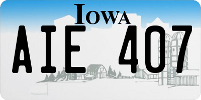 IA license plate AIE407