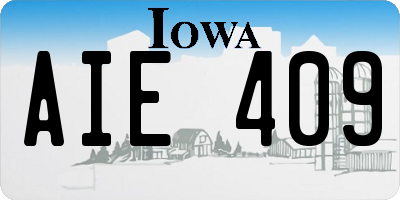 IA license plate AIE409