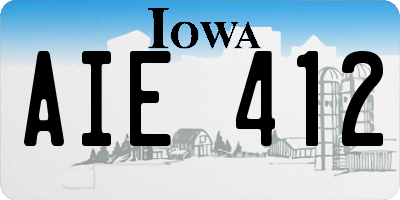 IA license plate AIE412