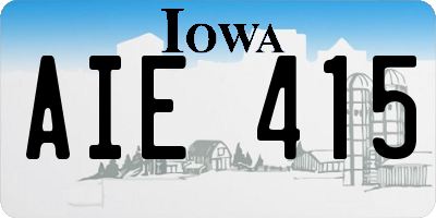 IA license plate AIE415