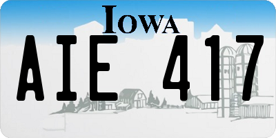 IA license plate AIE417