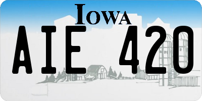 IA license plate AIE420