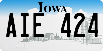 IA license plate AIE424