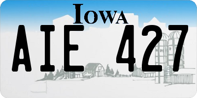 IA license plate AIE427