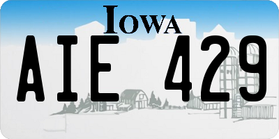 IA license plate AIE429