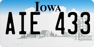 IA license plate AIE433