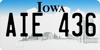 IA license plate AIE436