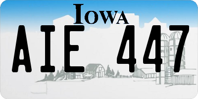 IA license plate AIE447