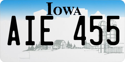 IA license plate AIE455