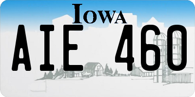 IA license plate AIE460
