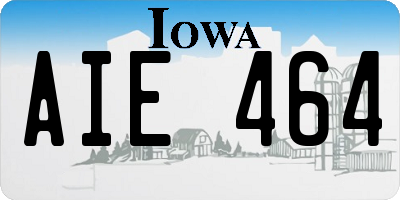 IA license plate AIE464