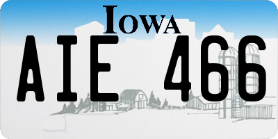 IA license plate AIE466