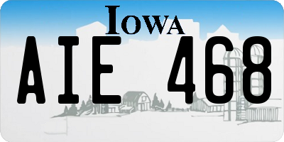 IA license plate AIE468