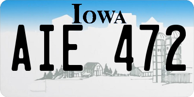 IA license plate AIE472