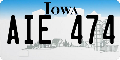 IA license plate AIE474
