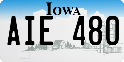 IA license plate AIE480