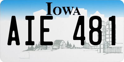 IA license plate AIE481
