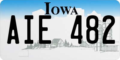 IA license plate AIE482