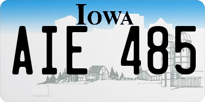 IA license plate AIE485