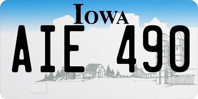IA license plate AIE490