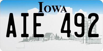 IA license plate AIE492