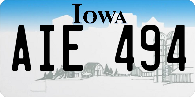 IA license plate AIE494