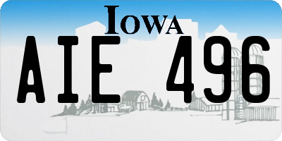 IA license plate AIE496