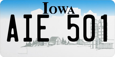 IA license plate AIE501