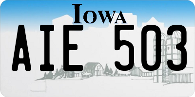 IA license plate AIE503