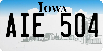 IA license plate AIE504