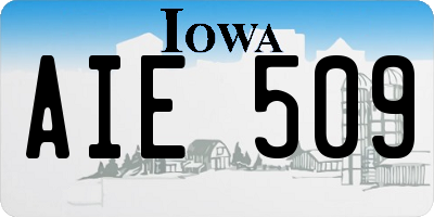 IA license plate AIE509