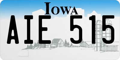 IA license plate AIE515