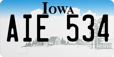 IA license plate AIE534