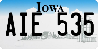 IA license plate AIE535