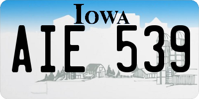 IA license plate AIE539