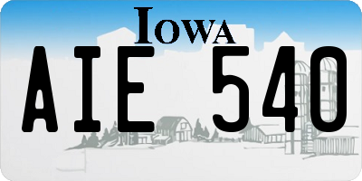 IA license plate AIE540