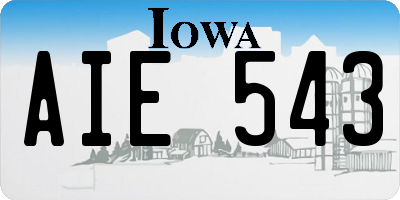 IA license plate AIE543