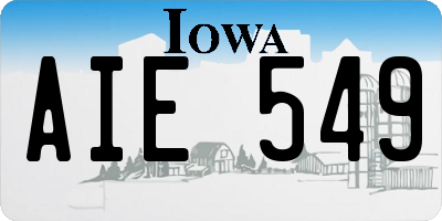 IA license plate AIE549