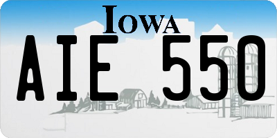 IA license plate AIE550