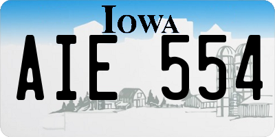 IA license plate AIE554