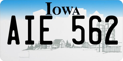 IA license plate AIE562