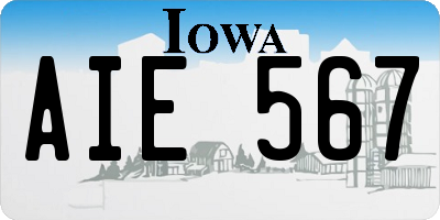 IA license plate AIE567