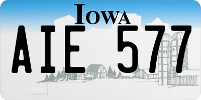 IA license plate AIE577