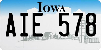 IA license plate AIE578