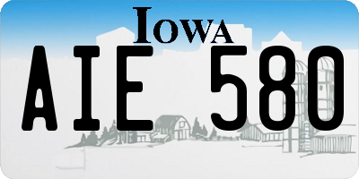 IA license plate AIE580