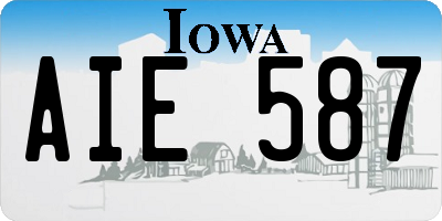 IA license plate AIE587