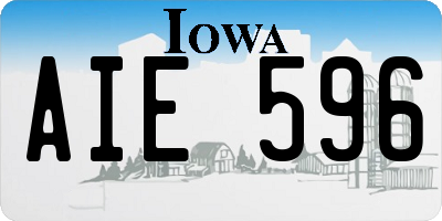 IA license plate AIE596